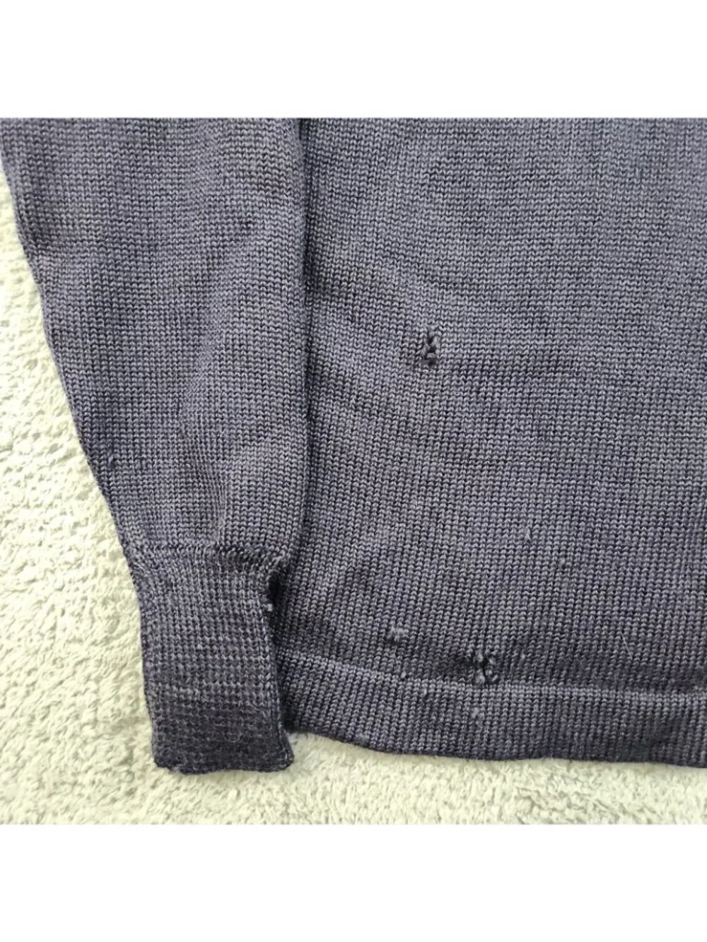 VTG‎ High School Varsity Letterman Wool Cardigan Small/Med Navy Blue Yellow 